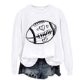 thumbnail image 3 of Long Sleeve Shirts For Women American Football Print Solid Color Round Neck Sweatshirt Womens Long Sleeve Tops, 3 of 5