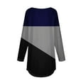 thumbnail image 4 of ATOYSOY Women's Crew Neck Sweatshirts Outwear Loose Dressy Tops Casual Shirts Fashion Retro Color Block Pullover Workout Long Sleeve Tees Fall Winter Black L, 4 of 5