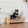 thumbnail image 2 of Elevated Dog Beds Frame with Mattress, Raised Wood Pet Bed Sofa Indoor for Medium Small Dogs Cats (Pine Wood), 2 of 8