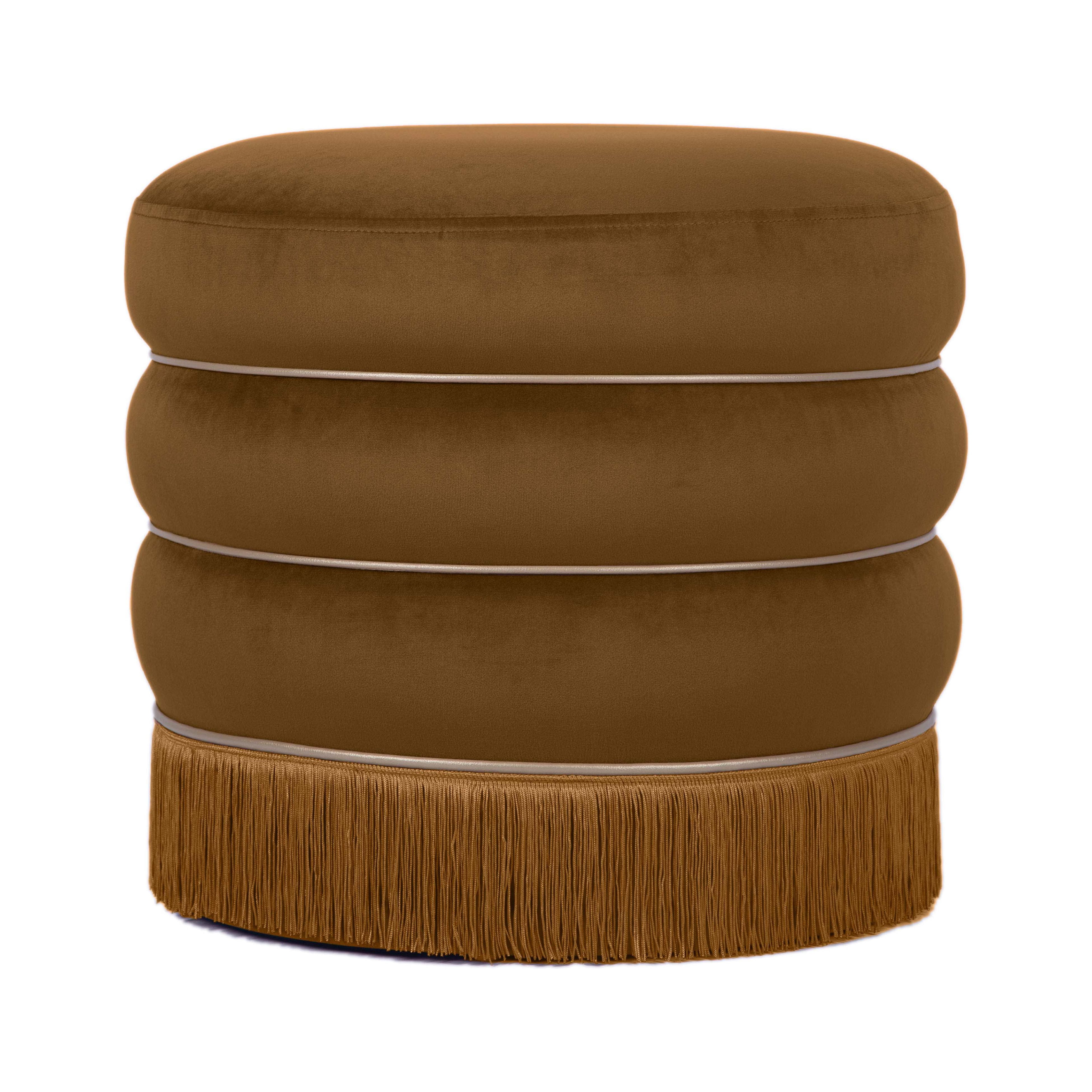 Lakka Chocolate Velvet Ottoman