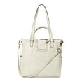 thumbnail image 4 of Time and Tru Women's Giselle Faux Leather Convertible Tote Handbag Beige, 4 of 5