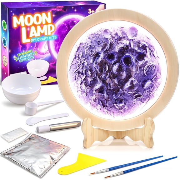 Craft Kit for Girls 8-12, DIY Moon Lamp Gift for 6 7 8 9 10 Year Old Girls, Moon Night Light for Kids Adults, Craft Kits for Kids Gift for Adults