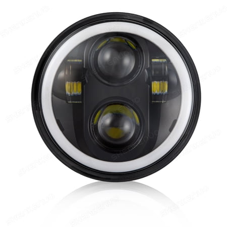 5.75 Inch Motorcycle LED Headlight For Yamaha Virago 250 750 535 1100 Vmax 1200, Super Brigh 5-3/4 Inch Round Headlight with High/Low Beams, DRL & Amber Turn Signals, IP67 Waterproof, 1PCS