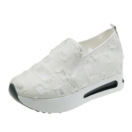

Casual Shoes For Women Ladies Summer Fashion Thin Lazy Breathable Thick Bottoming Hollowed Out Comfortable Outdoor Travel Foot Set Sports Casual Shoes