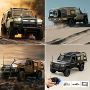 1/12 Scale RC Crawler, MN-82S LC79 RTR RC Truck 4x4 Off Road Vehicles 2.4GHz RC Rock Crawler Car with LED Lights, 7.4V 1200mAh Battery for Adults Hobby Toys (Silver)