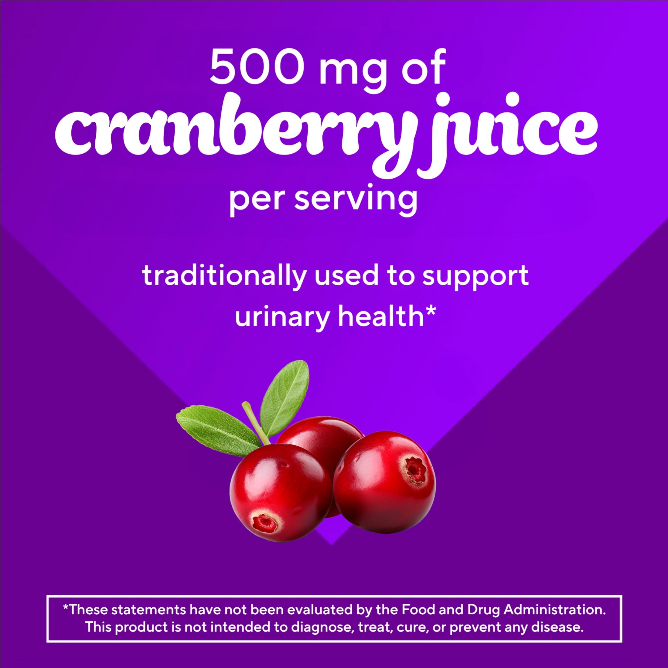 Vitafusion Cranberry Gummies for Women, 500mg Cranberry Juice Concentrate per serving, 60ct