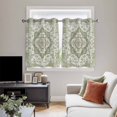 thumbnail image 4 of Sage Green Boho Kitchen Curtains Window Panels, Vintage Abstract Art Ethnic Tribe Insulated Window Treatment Curtain, Grommet Curtains for Bedroom/Living Room/Bathroom, 2 Piece 52"Wx45"L, 4 of 8