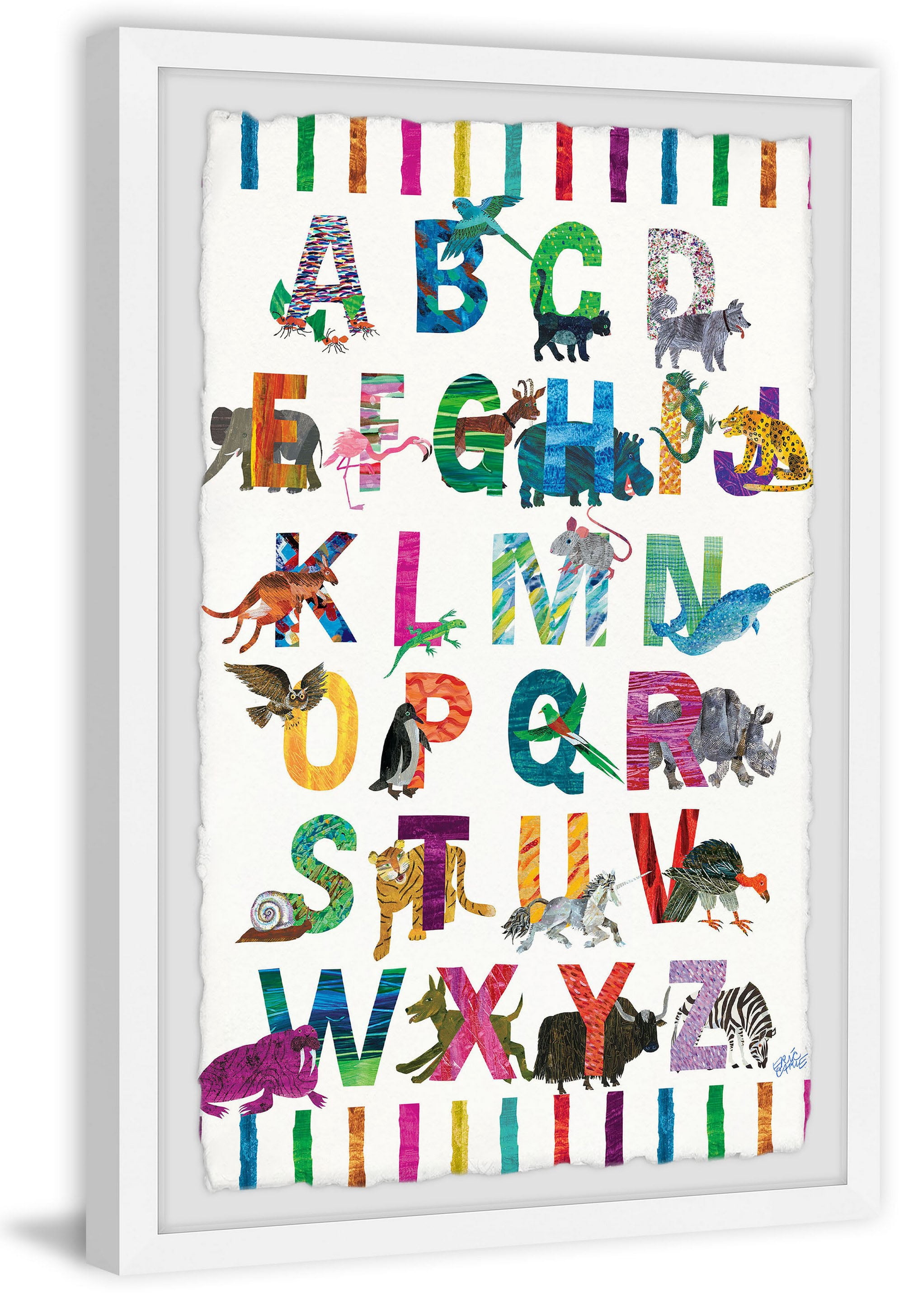 Marmont Hill Alphabet Jungle By Eric Carle Framed Wall Art, 12.00" x 1.50"