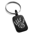 thumbnail image 1 of Stainless Steel Ferocious Bear Claw Engraved Small Rectangle Dog Tag Charm Keychain Keyring, 1 of 1