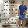 thumbnail image 4 of GIRUNS Men's Pajama Set Lightweight Sleepwear Sets Crew Neck Short Sleeve and Shorts Loungewear with Pocket Blue Cat 2XL, 4 of 8