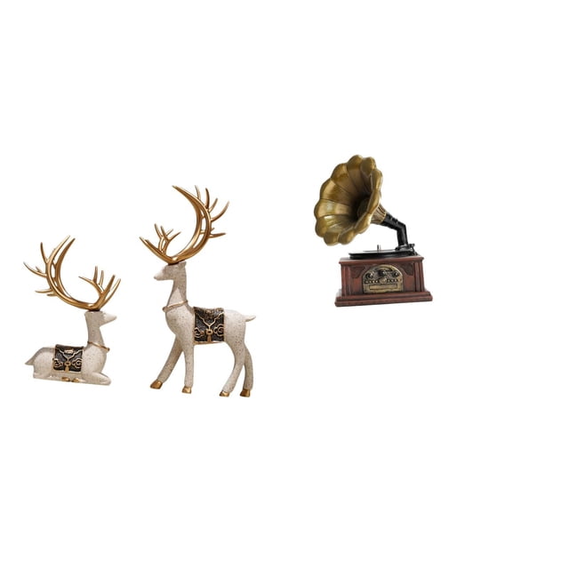 Estatua de ciervo alce, estatuilla, escultura, adorno, material de resina, vintage, hecho a mano, decoración coleccionable, adecuado para sala de esta