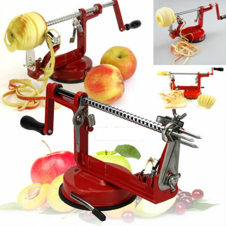 Apple Peeler Corer, Long lasting Chrome Cast Magnesium Alloy Apple Peeler  Slicer Corer with Stainless Steel Blades and Powerful Suction Base for