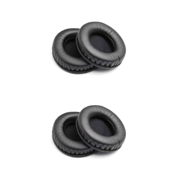 Sidaley 1 par de almohadillas de esponja de PU para auriculares, portátil, a prueba de polvo, lavable, reemplazo de copa de auriculares, barra de red, Negro 80 mm 2piezas