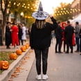 thumbnail image 5 of LNZGNM Halloween Women's Witch Hat, Pointed Crown with Wide Brim, Lightweight and Comfortable for Halloween Parties, Themed Photo Shoots, and Spooky Gatherings,A(One Size), 5 of 6
