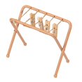 thumbnail image 2 of Tendedero de ropa para casa de muñecas, muebles en miniatura, simulación Mini con pinzas para tela para jardín de hadas, accesorios para fotografía de marrón claro, 2 of 10