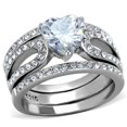 thumbnail image 1 of Alamode TK2041-7 Anneau en Acier Inoxydable pour Femmes avec AAA Grade CZ en Clair - Taille 7, 1 of 1