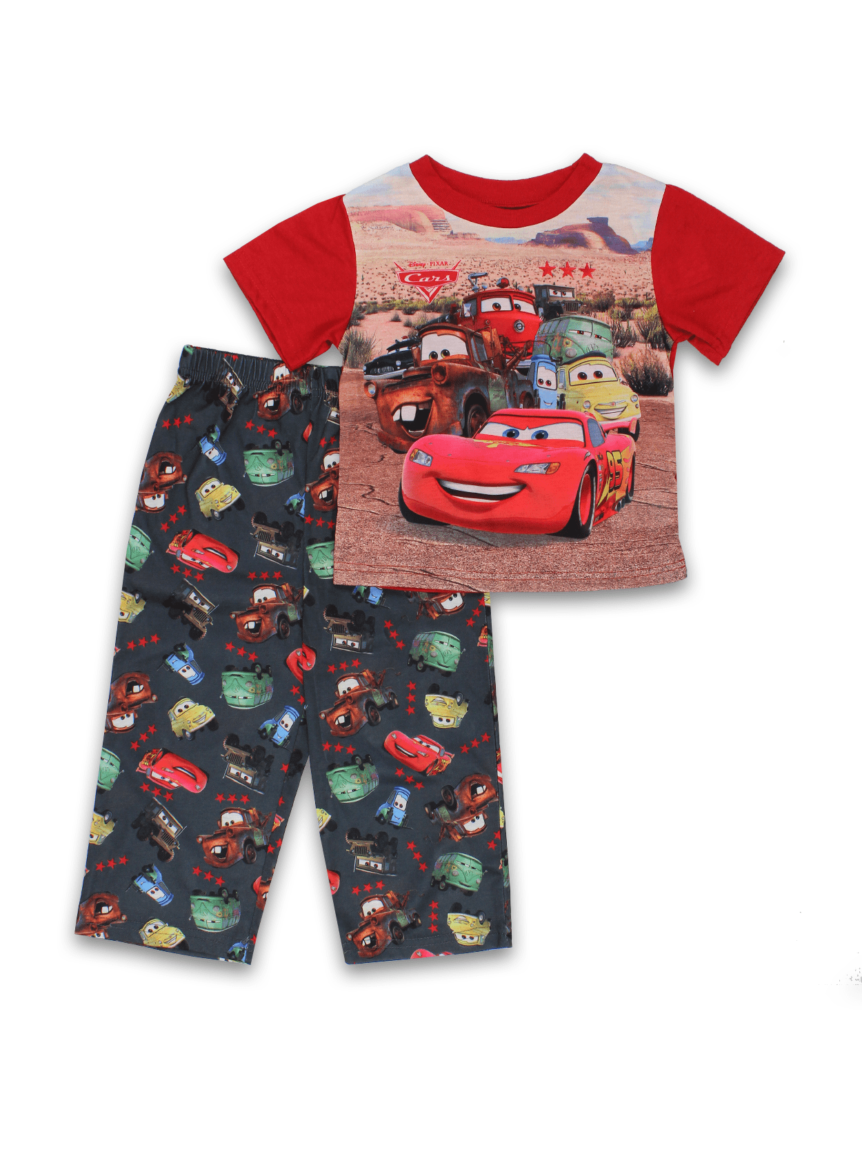 Disney Cars 4T Mater and McQueen Buddies To The Finish Pajama Shorts Set