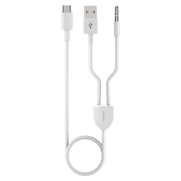2-in-1 Type-C Car Audio Cable Wire 1 Split 2 Type C to USB A 3.5mm AUX Cable HiFi Sound Quality for Car Speakers