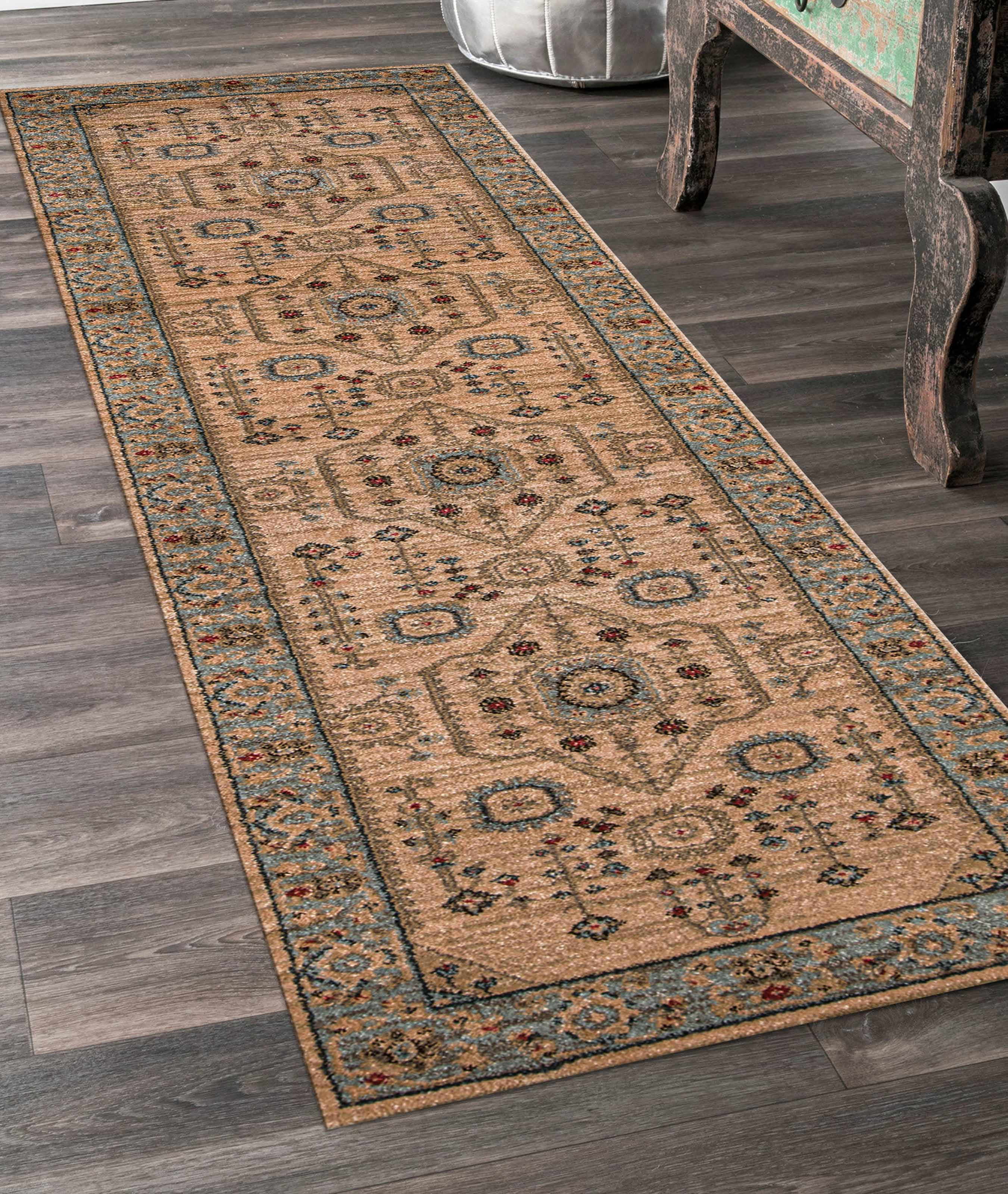ECARPET Lynda Traditional Runner Rug for Living Room, Bedroom, Dining Room, Entrance, Hallway and More.