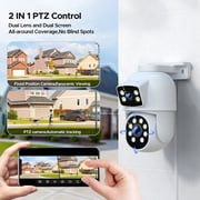 TOGUARD SC52 Wired Security Camera System Outdoor with 500G Hard Drive 4K 8CH CCTV NVR 4Pcs 1080P Dual Lens PTZ POE Dome Surveillance Cameras HDMI Connector