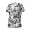 thumbnail image 2 of Naloa Cats Group Print T-Shirts Short Sleeve V Neck Tees for Women Fashion Tops Trendy Lightweight Soft Casual Summer Outfits Clothes, 2 of 5