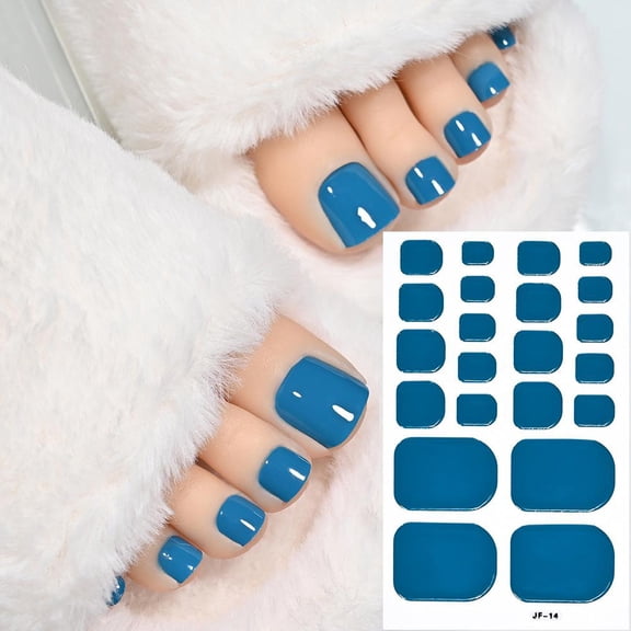 22Pcs Baking Free Toenail Stickers, Full Cover Nail Art Wraps for DIY Manicure