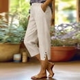 thumbnail image 2 of Outfmvch palazzo pants for women Drawstring Pants Women Gauze Drawstring Elastic Waist Resort Wear for Women 2025 Summer Beach Pants Paper Bag Pants Baggy Pants Women Beige 1 2XL, 2 of 4