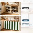 thumbnail image 3 of Dark Green Striped Cabinet Curtains 28"x51" Sink Skirt for Bathroom Kitchen, Vertical Stripe Boho Minimalist Country Self Stick Adhesive Under Desk Covers Tall Laundry Cabinet Storage Organizer, 3 of 8