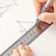 thumbnail image 3 of Brass Steel Ruler with Wood Positioning Block - 300mm Measuring Tool (Golden), 3 of 5