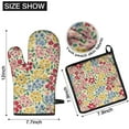 thumbnail image 6 of Pioneer Flower Kitchen Oven Mitt and Pot Holder Sets 4 Pcs for Baking, Cooking and Grilling, Heat Resistant Up To 392 °F, 6 of 7