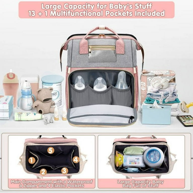 Worallymy Baby Waterproof Nappy Bag Baby Dual Zipper Reusable Diaper Bag Wet Bag Nappy Bag Organiser Bag Changing Bag, Infant Unisex, Size: One size