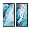thumbnail image 2 of Designart "Arctic Glacier Landscape Aerial Perspective VI" Glacier Framed Wall Art Set Of 2 - Country Blue Gallery Wall Frame Set For Home Decor, 2 of 6