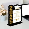 thumbnail image 5 of Class of 2025 Graduation Centerpiece - Rustic Wooden Table Decor for Graduation Parties - Black & Gold Congrats Grad Table Topper for High School & College, 5 of 8