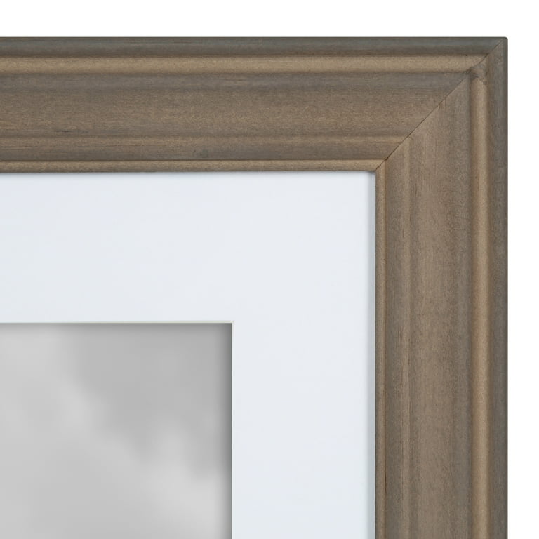 Kate and Laurel Bordeaux Farmhouse Gallery Frame Wall Kit, Set of 4, 11x14  Matted to 8x10, Rustic Brown, Chic Photo Frames for Wall 