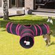 thumbnail image 3 of Túnel para gatos, juguete de juego plegable de 3 vías: diversión en forma de tubo para conejos, gatitos y perros, rosa rojo + negro, 3 of 5