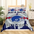 thumbnail image 2 of Erosebridal Football Duvet Cover Full,Football Team Bedding Set,American Football Comforter Cover,Rugby Bed Sets with 2 Pillow Shams,Blue Gray(West New York), 2 of 5