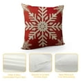 thumbnail image 4 of GOSMITH Happy Winter Beige Shadow Let It Snow Snowflakes in Red Merry Throw Pillow Case Cushion Cover Decorative Square, 4 of 5