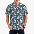 thumbnail image 5 of Wukai Cute Rabbit Floral Men’s Polo Shirts,Quick-Dry Athletic Shirt,Classic Fit Shirts-, 5 of 8