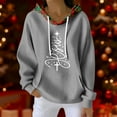 thumbnail image 2 of Women's Fashion Casual Christmas Print Pullover Long-Sleeve Sweatshirt with JESUS Design for Holiday Season and Comfortable Wear,Gray,M, 2 of 5