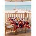 thumbnail image 3 of 52x70 Inch Outdoor Tablecloth with Umbrella Hole Zipper Rectangle Red Blossoms Black Cat Rectangular Tablecloths Outside Waterproof Farmhouse Romantic Flowers Patio Table Cloth Cover for Picnic Party, 3 of 8