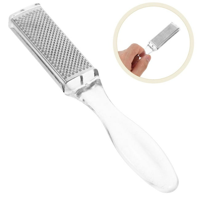 HLONK Stainless Steel Dual Sided Foot File Pedicure Tool For Callus Removal Heel Scraper For Cracked Heels Hard Skin Remover Portable Foot Scrubber