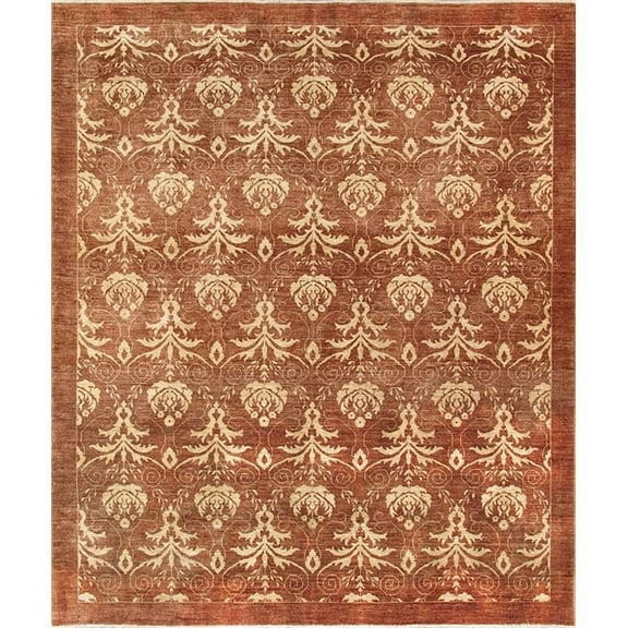 Pasargad Home Modern 97" x 115" Hand-Knotted Lamb's Wool Runner Rug in Brown