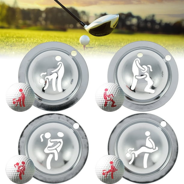 4Pcs Golf Ball Marker Ball Marker Stencil Stainless Steel Golf Ball