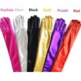thumbnail image 4 of LinYooLi Women's 17" Long Metalic Satin Cosplay Finger Gloves, 4 of 4