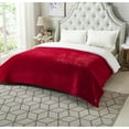thumbnail image 2 of Deniau Flannel Reversible Sherpa Throw Blanket - Super Soft, 90" x 90", Red, 2 of 10