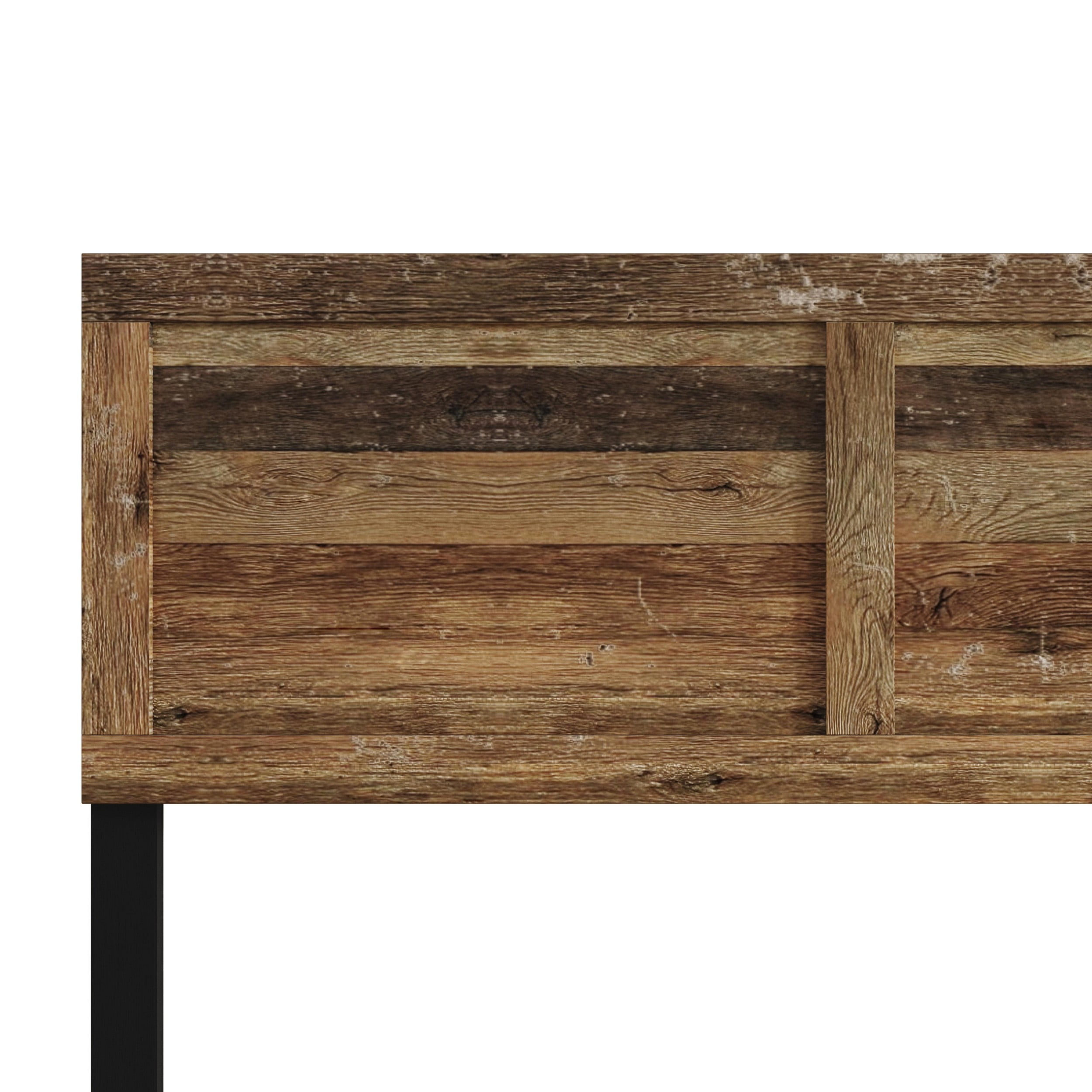 Home Design Yakima Twin Headboard with Farmhouse Design, Vintage Oak, Adjustable Height, Easy Assembly