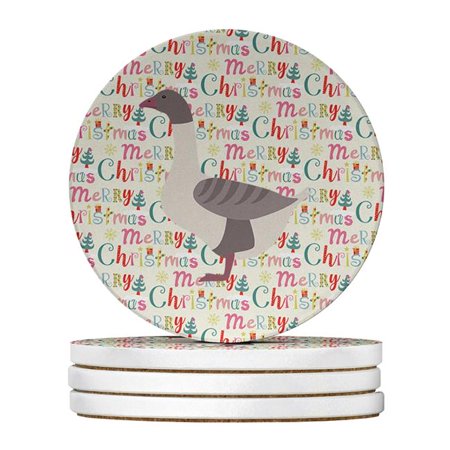

Carolines Treasures WDK2746RCS4 4 x 4 in. Unisex Buff Grey Back Goose Christmas Large Sandstone Coasters - Pack of 4