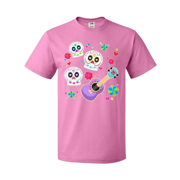 Inktastic Day of the Dead Owl Sugar Skulls and Guitar T-Shirt