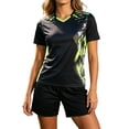 thumbnail image 3 of CONZONE Mens 2 Peice Soccer Outfits Graphic Short Sleeve Workout Tshirt Shorts Sets Breathable Quick Dry Football Training Uniform, 3 of 6