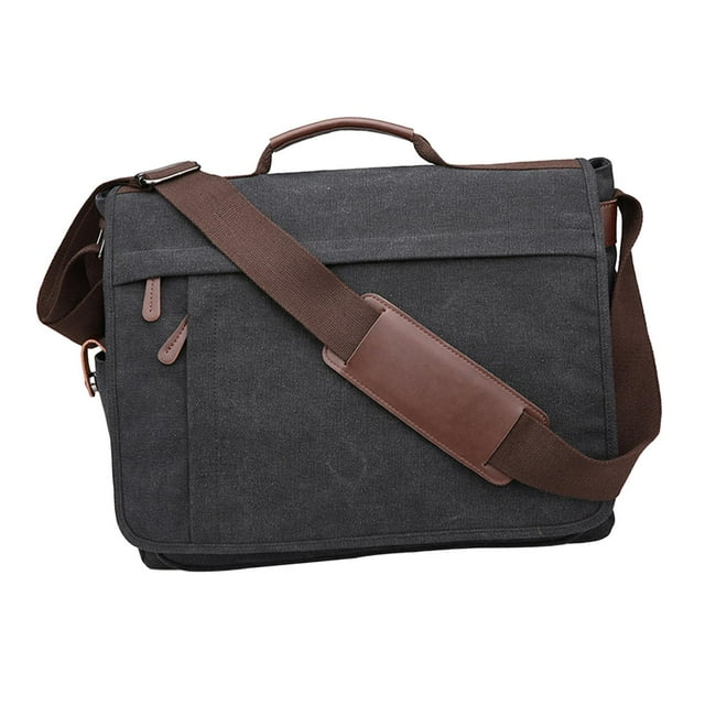 Bolso de hombro para hombre, maletín de negocios para ir al trabajo o para el Día del Padre. Negro